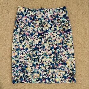 Ann Taylor 0P watercolor/multicolor pencil skirt